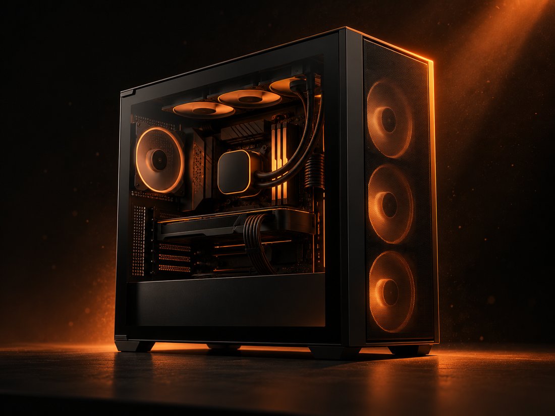 A finished RGB gaming PC build